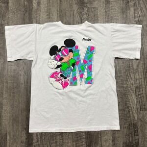 Vintage 90s Disney Mickey Mouse Florida Sunglasses Neon T Shirt